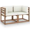 Day and Night - Day and Night 2-seater Pallet Garden Sofa with White Cushions