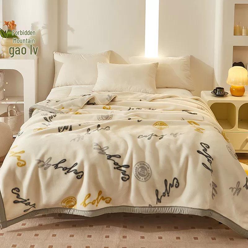 Verdickte doppellagige Raschel-Decke für Herbst & Winter - Warme Einzel-/Doppel-Geschenkdecke für Studentenwohnheim