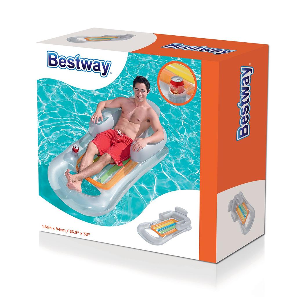 Aufblasbare Matratze, Sessel, Liegestuhl 161 x 84 cm Bestway 43028 Silber
