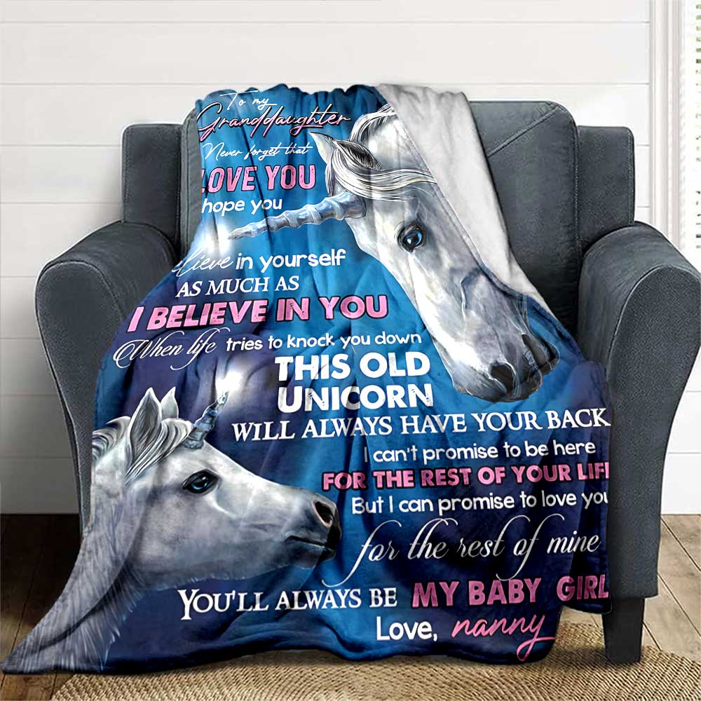 Granddaughter'S Special Birthday Cozy Blanket Comfortable ure for Sofa Couch Office Bed Picnics Four Seasons Multipurpose Modern Ideal Day Y34