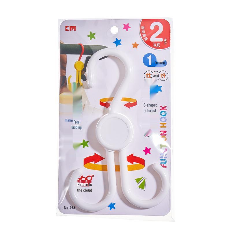 KM No-Punch Rotating Double-Headed Hook for Scarves, Hats, and Bags