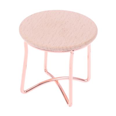 1:12 Dollhouse Miniature Coffee Table Iron Round Mini Dining Table Tea Table Desk Model Living Room Bedroom Kitchen Decor Toys