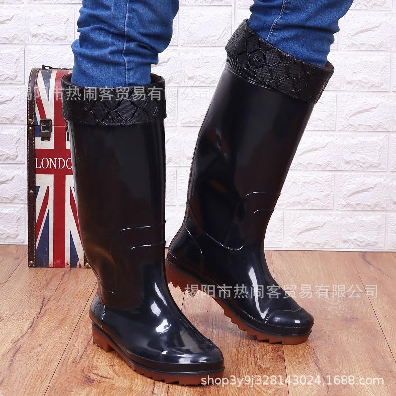 High tube camouflage men's rain shoes men's waterproof labor insurance shoes non-slip rubber shoes rain boots cotton long tube water boots 807