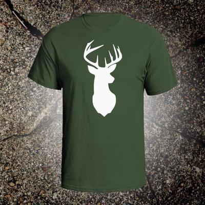 Hirschkopf 2 Jagd Vintage Stil Grafik T-Shirt Tee Browning Mossberg Ruger