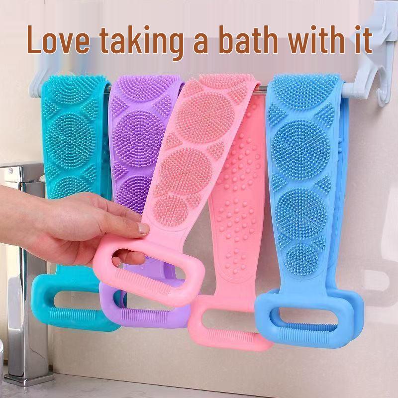 Silicone Bath Scrubber for Men and Women - Strong Exfoliating Back Strip, Painless Shower Use 60 cm зелёный