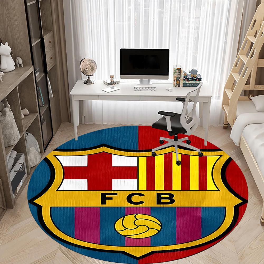 1 Stück Barcelona Fußball Büro Runder Teppich, Unter Bürostühlen Schlafzimmer Wohnzimmer Heimdekoration a1016287 120cm by 120cm