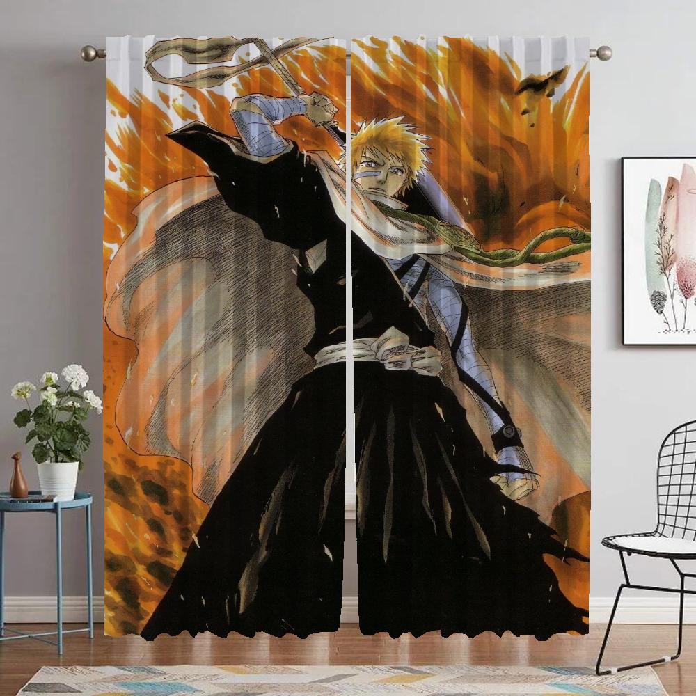 Vorhänge für Innenräume für Kamera BLEACH Fenster Vorhang für Zimmer 2 Paneele Halloween Dekoration Raumteiler Jalousien Wohnen Küche