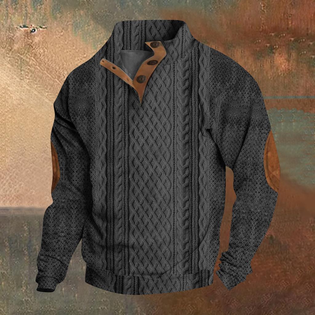 Das Herren-Sweatshirt mit Stehkragen im Frühling und Herbst ist ein Outdoor-Freizeitpullover