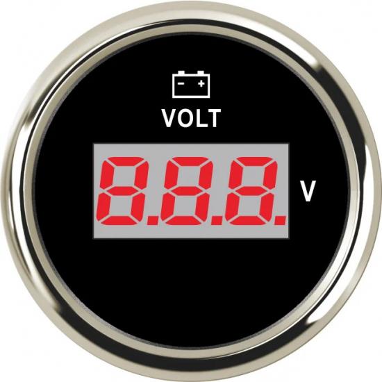 52mm Digital Voltmeter With Red Backlight Volt Meter Indicator Voltage Gauge For Marine Boat Car LED Dislay Gauge 12V 24V