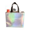 Borsa a Tote Non Tessuto Laminato Iridescente Laser 3D con Logo Stampato