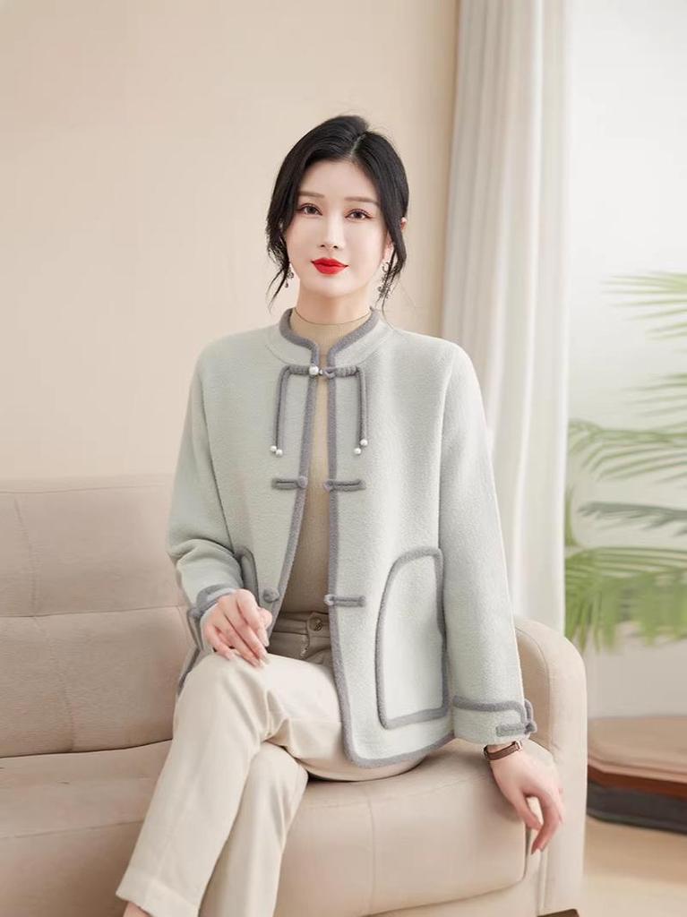 Elegant Woolen Coat for Women - New Style Chinese Inspired Autumn/Winter Wear