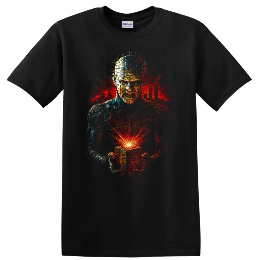 Hellraiser Inspired Horror Pinhead Puzzle Box T Shirt Dark Gothic Tee