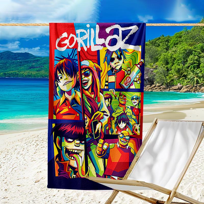 Beach Towel with G-Gorillaz Band Pattern - Soft,absorbent,machine Washable Lightweight&Modern,swimming,Travel Essentials