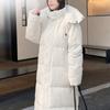 Vielleicht New Solid Color X-Long Straight Winter Coat Women Parkas Clothes Casual Hooded Warm Winter Jacket Female Outerwear
