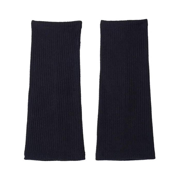 Ribbon Ribbed Boucle Leg Warmers_Black