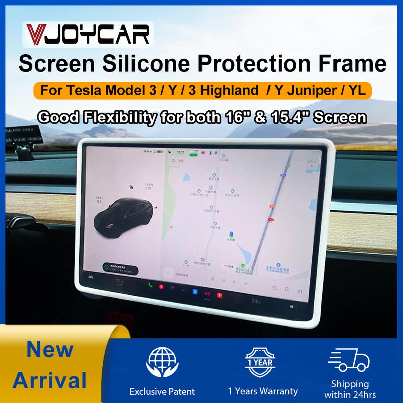 For Tesla Model 3 Y Silicone Protective Frame Edge Cover 15.4'' 16'' Central Control Navigation Screen Protector Trim