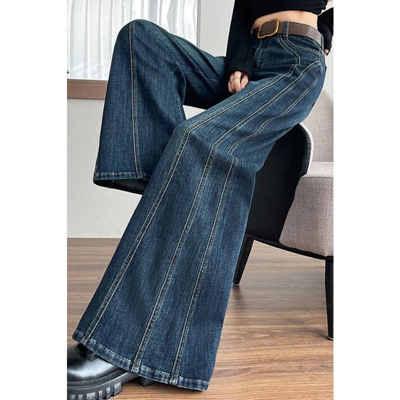 Women s High Waist Stitched Wide Leg Jeans S