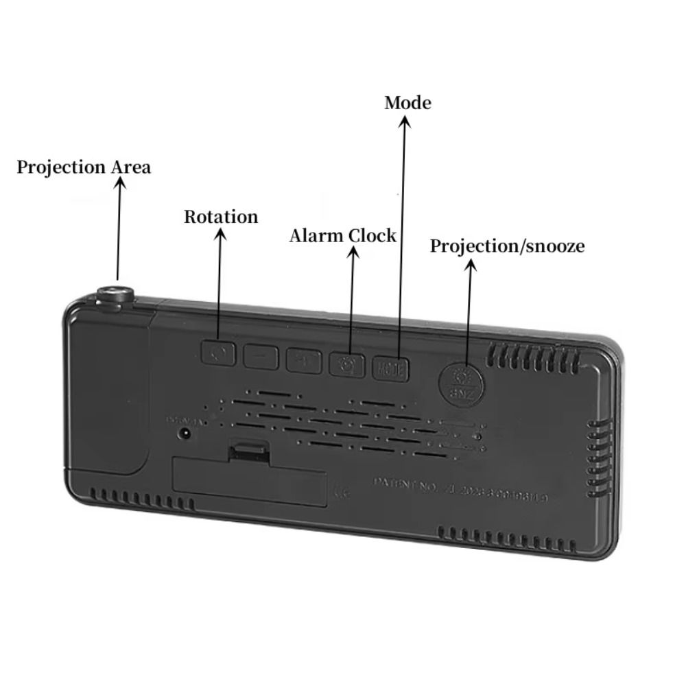 12/24H Projection Alarm Clock Brightness Adjustable Snooze Clocks  Living Room