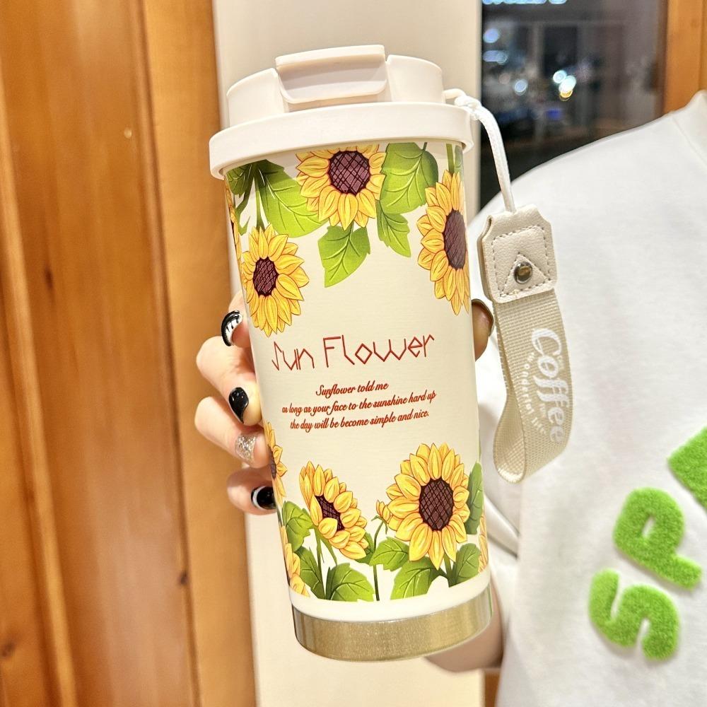 

Практичный подарок 500 мл кофейная кружка двухслойная из нержавеющей стали изолированная кружка герметичная с ручкой чашка-соломинка для путешествий