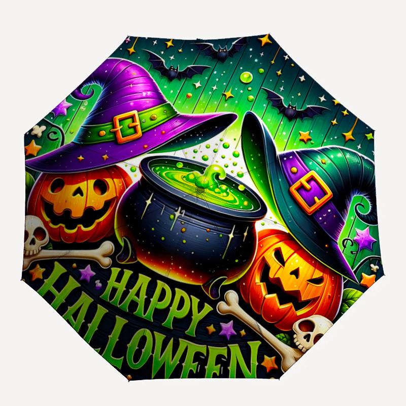 1pc Halloween Cauldron Automatic Folding Umbrella. Portable Collapsible Design, Best  Birthday Festival Gift Yy250924115