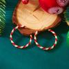 New Year Minimalist Colorful Hoop Earring for Women Classic Red Green Twist Round Circle Earring Christmas Festival Jewelry Gift