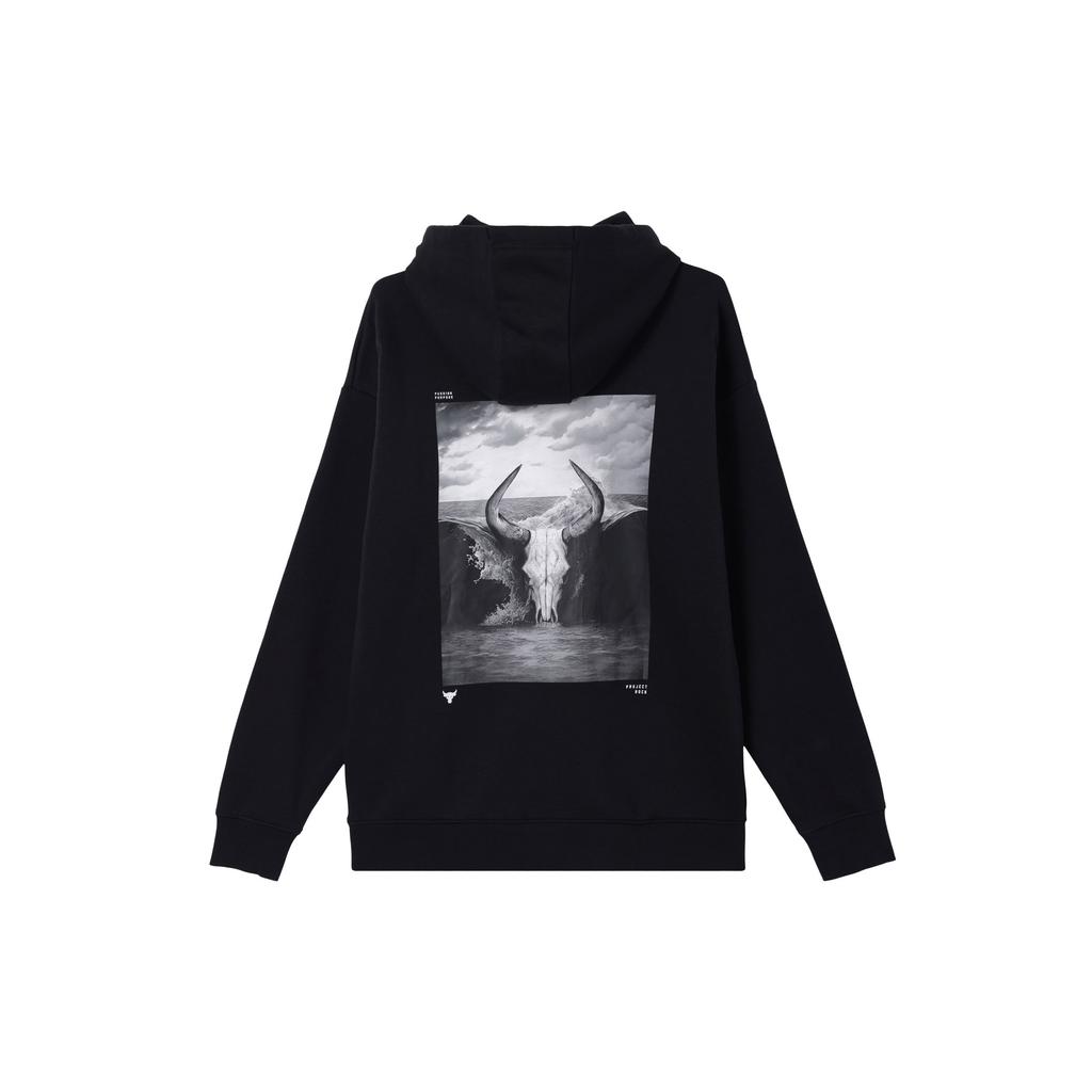 Under Armour Project Rock Letter Print Comfortable Fashion Hoodie Men hoodies Black 1386882-001