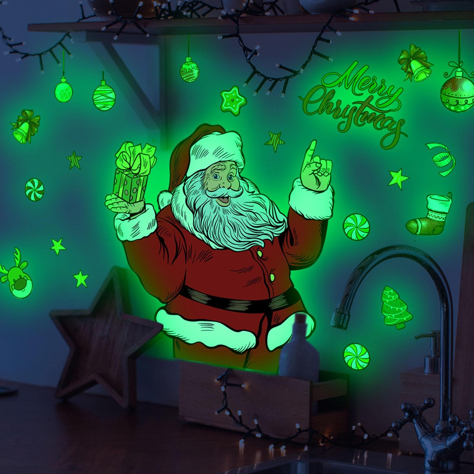 

Рождественские наклейки на окна 1 лист Рождественское украшение Дизайн наклеек на окна Подходит для Рождества Нового года Дом Школа Принадлежности для вечеринки One Size