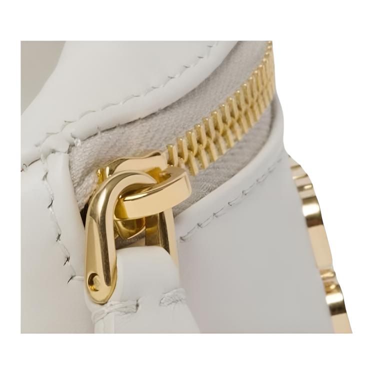 MIU MIU Wander Series Letter Logo Zipper Closure Leather Mini Wristlet Women Wristlet Chalk-White 5IB504-2E6Y-F0K74