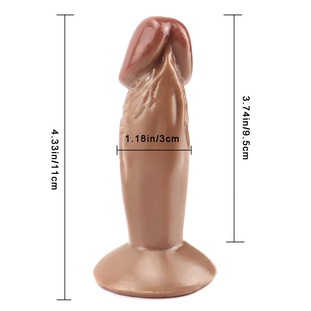 Brown Simulation Dildo Super Small Mini Size Female Small Eggless Dildo Backyard Suction Cup Small Anal Plug Sex Toys Shop