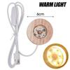 5/6/7/8CM LED Luminous Wooden Base Round USB Lamp Light Display Holder for Crystal Ball Resin Art Ornament Stand Decor Kid Gifts