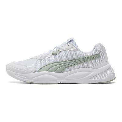 90S Runner Cushioning Sports Fabric Synthetic Leather Low-Top Running Shoes Unisex Running Shoes White Gray Green 373017-21