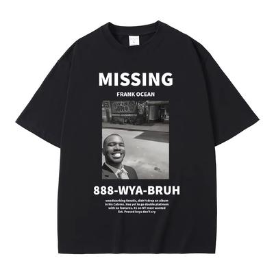 Rapper Frank Missing Grafik T-Shirts Ozean Hip Hop T-Shirts Blondes Mode T-Shirt Männer Lässiges T-Shirt Frauen Übergroße Streetwear