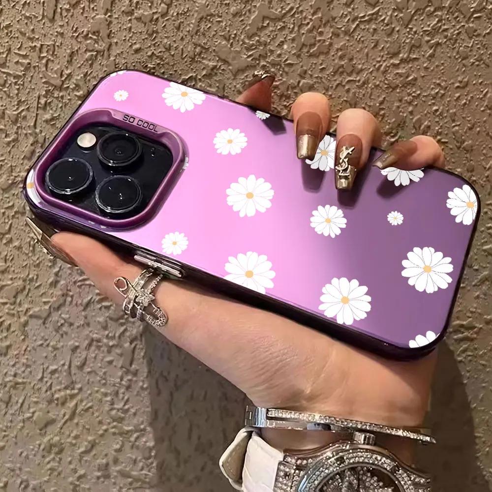 For Xiaomi Redmi Note 11 8 10 Pro Plus 11E 10 Pro Max 11S 10S Cute Full Daisy Pattern IMD Plating Case Note11 Pro 4G Phone Cover