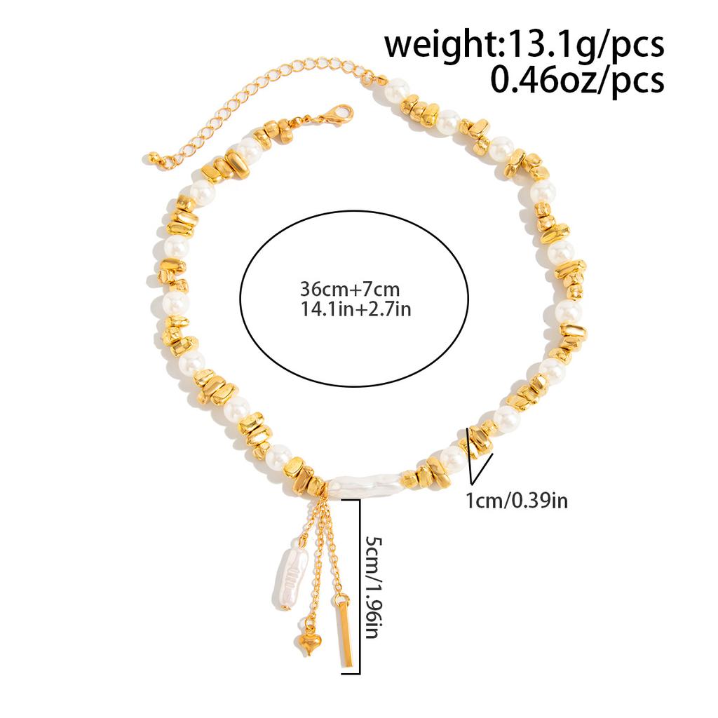 Boho Love Heart Pendant Choker Necklace for Women Imitation Pearl Chain Wedding Jewelry Accessories