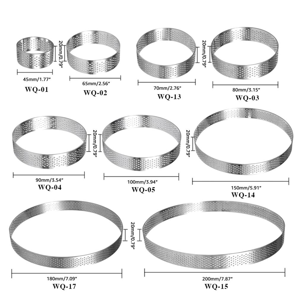 Round Shaped Cake Rings Mousse Rings Pastry Biscuit Cutting Molds Baking Gadgets Stainless Steel Material 9 Sizes Choose
