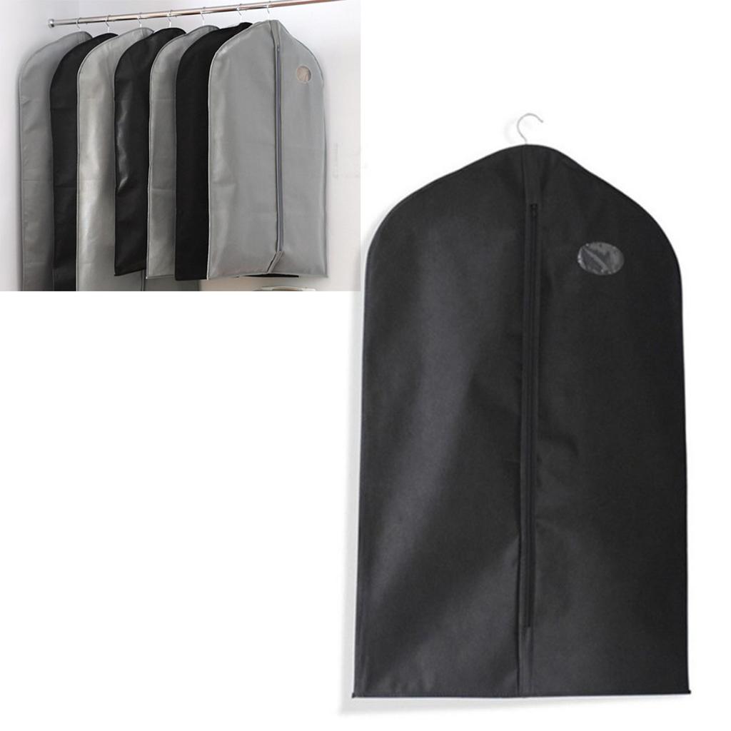 Suit Dust Cover Black Non Woven Fabrics Small Size Hanging Garment Bag for Travel Home
