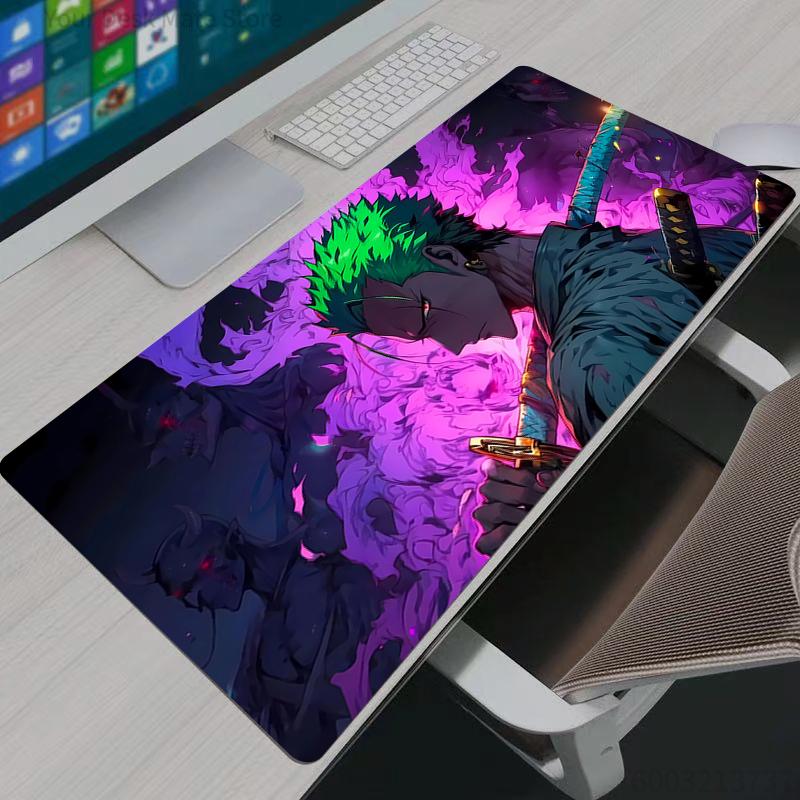 Mouse Pads Anime Gaming Accessories Mousepad Large Carpet Gamer PC Computer Keyboard Desk Mat Mausepad One Piece Zoro