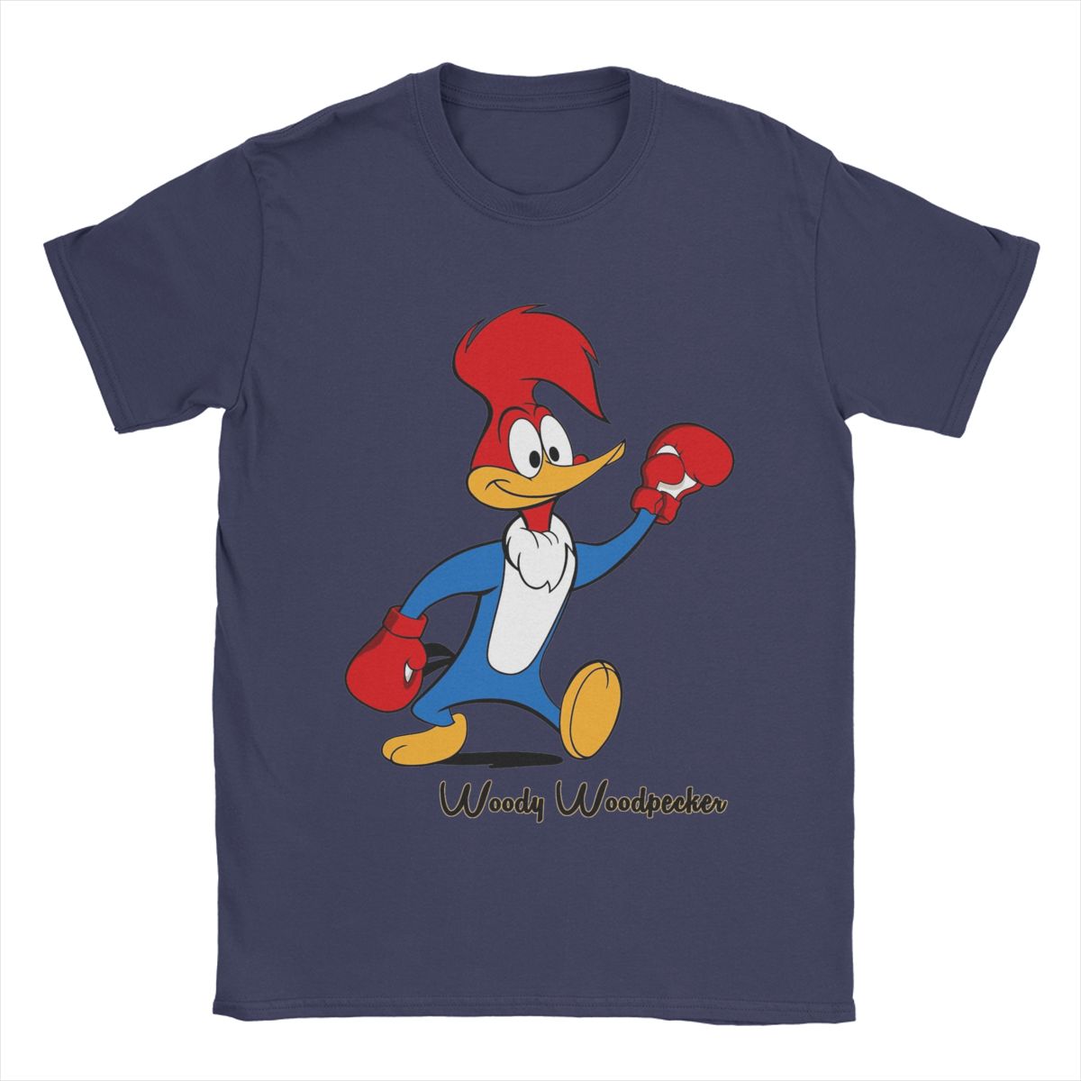 

Woody Woodpecker Boxing Men T Shirts Vintage Tee Shirt Short Sleeve Crew Neck T-Shirts 100% Cotton Plus Size Clothing XL