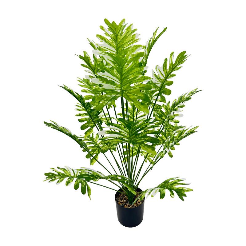 Highly Realistic Artificial Green Potted Plant with Spring Rain Leaves for Home, Living Room, or Garden Decor