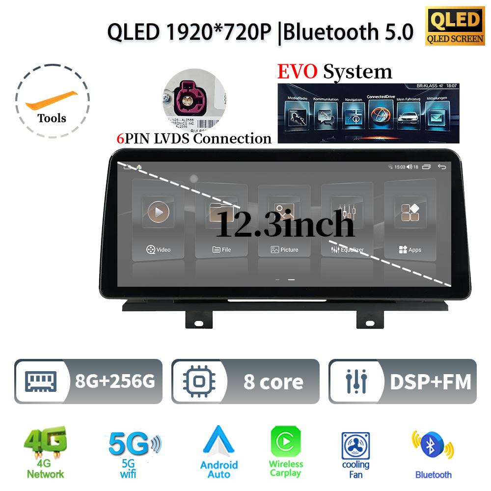 12.3" For BMW X3 G01 X4 G02 2018-2022 Android 14 Car Radio Multimedia Stereo 4G GPS Navigation WIFI Wireless BT CarPlay Screen