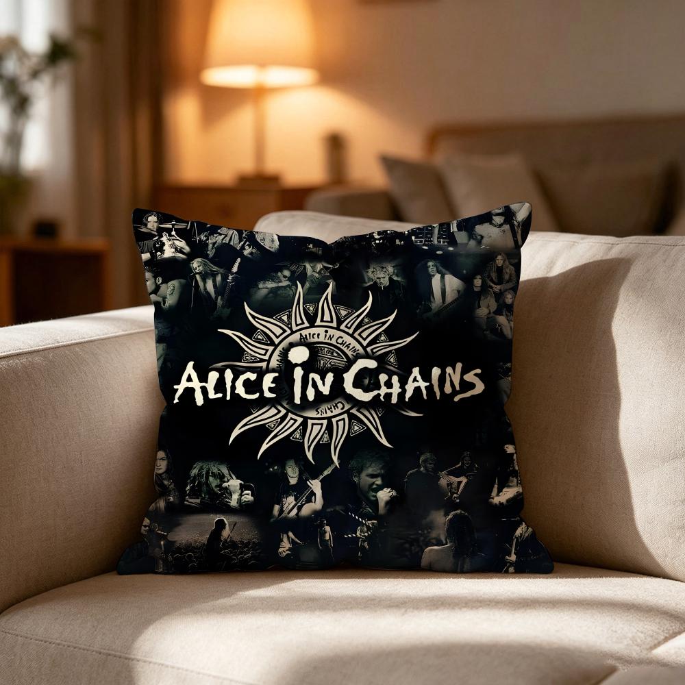 Alice In Cchains Band Singer Pillow Case Cushion Cover Soft Washable Pillow Case MultiScene For Couch Bed Travel Office Use