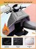 Split Type Winter Fleece Lined Waterproof Windshield Cover with PU Leather Leg Protector and Extra Thick Windproof Design