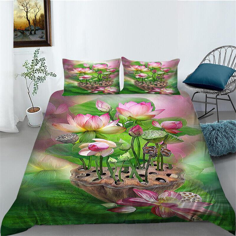 3D Flower Pattern Bedding Quilt/Duvet/Doona Cover Set Pillowcase