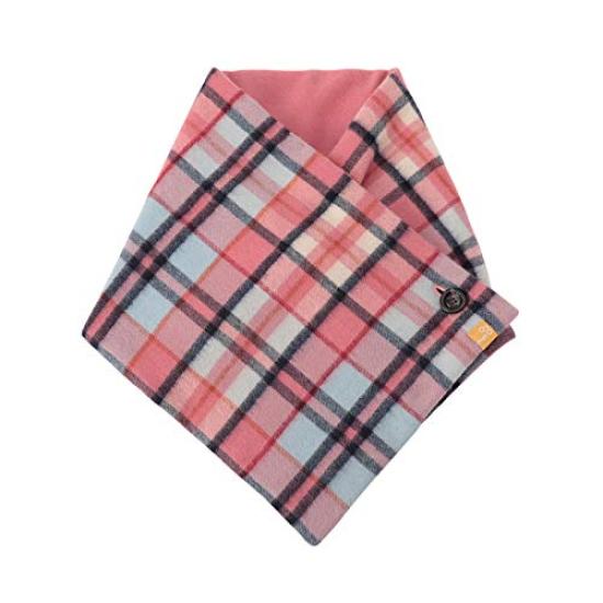 

miel by MOONBAT 100% Cashmere Buttoned Check Scarf (Unisex, Washable, Fashion Accessory)