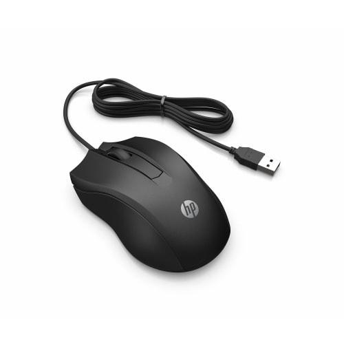 Hewlett Packard (HP) HP 100G Wired Mouse Optical 1600dpi USB Black Black