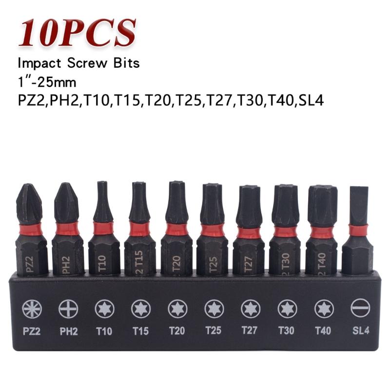 10Piece Alloy Torxes Bit Set Precise Machined Metric Size Slip Resistance Professional Tool Kit For Maintenance Tool