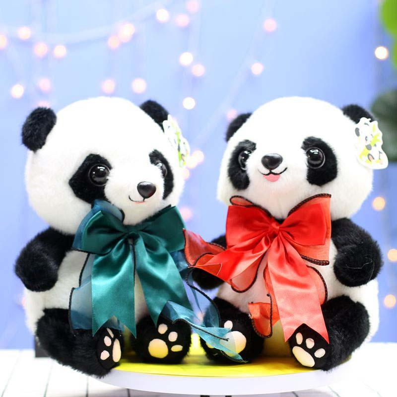 Cute Bow Tie Giant Panda Doll Plush Toy Rag Doll Gift for Children's Girlfriend Best Friend Lover