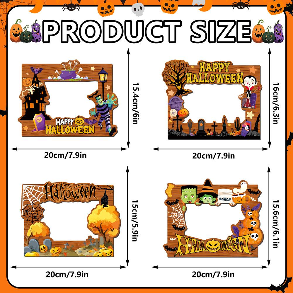 CT488-492 Halloween Magnetic Picture Frame - Holiday Photo Display Decor with PVC Fridge Magnet for Spooky Party Celebration