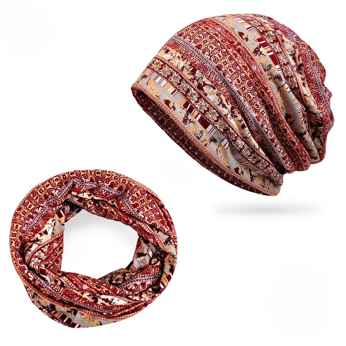 

Весенне-летняя богиня, двухслойный японский и корейский модный шарф двойного назначения, пуловер, шапка elastic/dual-purpose бордовый