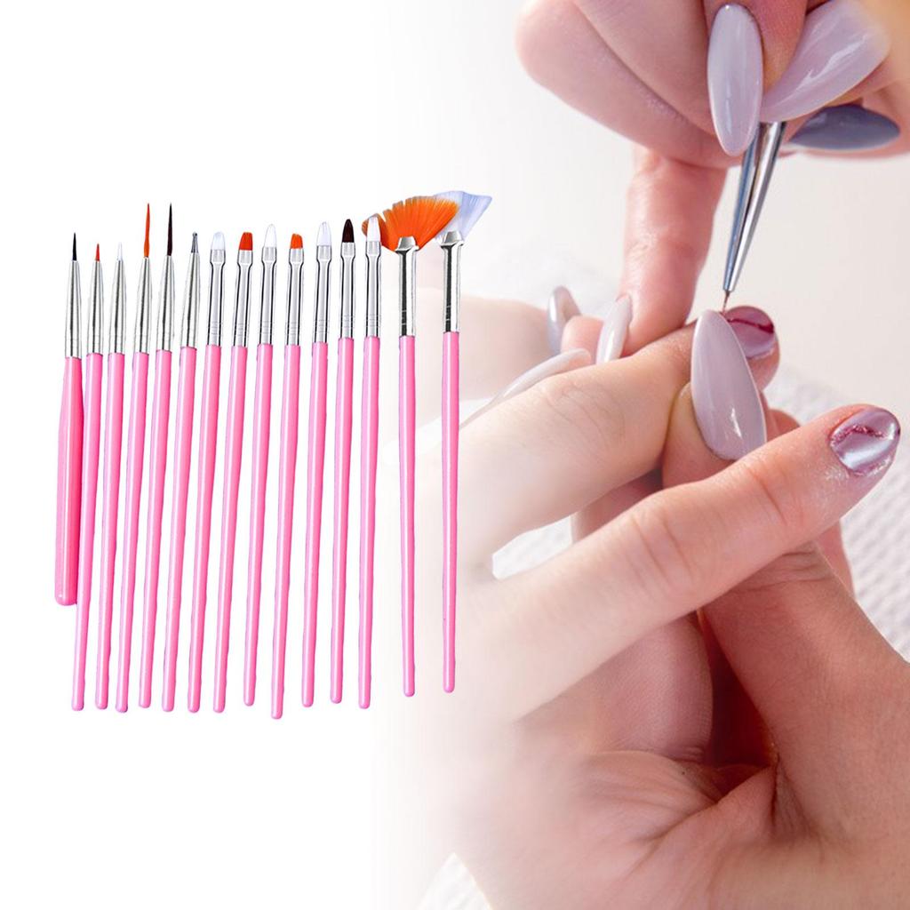 15 Pieces Nail Dotting Pen Painting Art Drawing Pencil Manicure Tool Liner Brush for Beautiful and